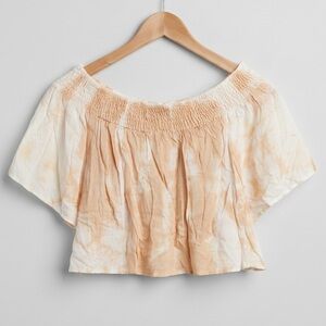 NEW Kiwi & Punch Women's Off-The-Shoulder Crop Top Tie-Dye Size M